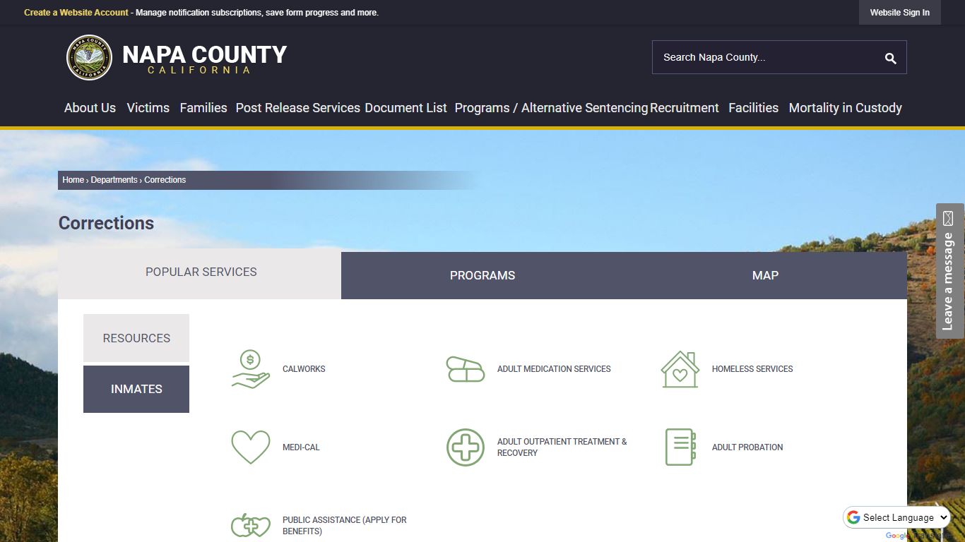 Corrections | Napa County, CA